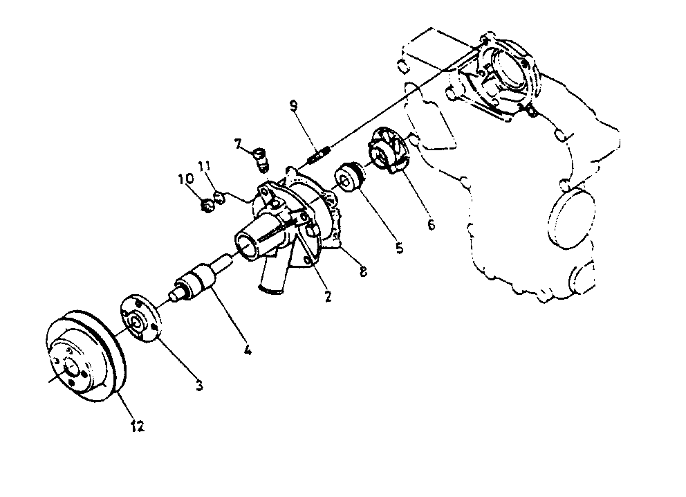 Water Pump Diagram and Parts List for 1008-D  Generac Welder