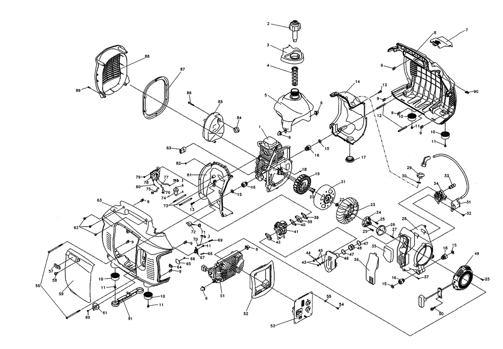 Diagram 1 Diagram and Parts List for 0060650 (6284450C - 6369952C)(2011) Generac Generator
