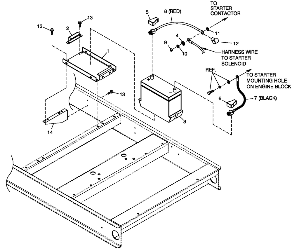 Battery 5.4l Cpl Diagram and Parts List for QT15068AVAY (5526014)(2009) Generac Generator