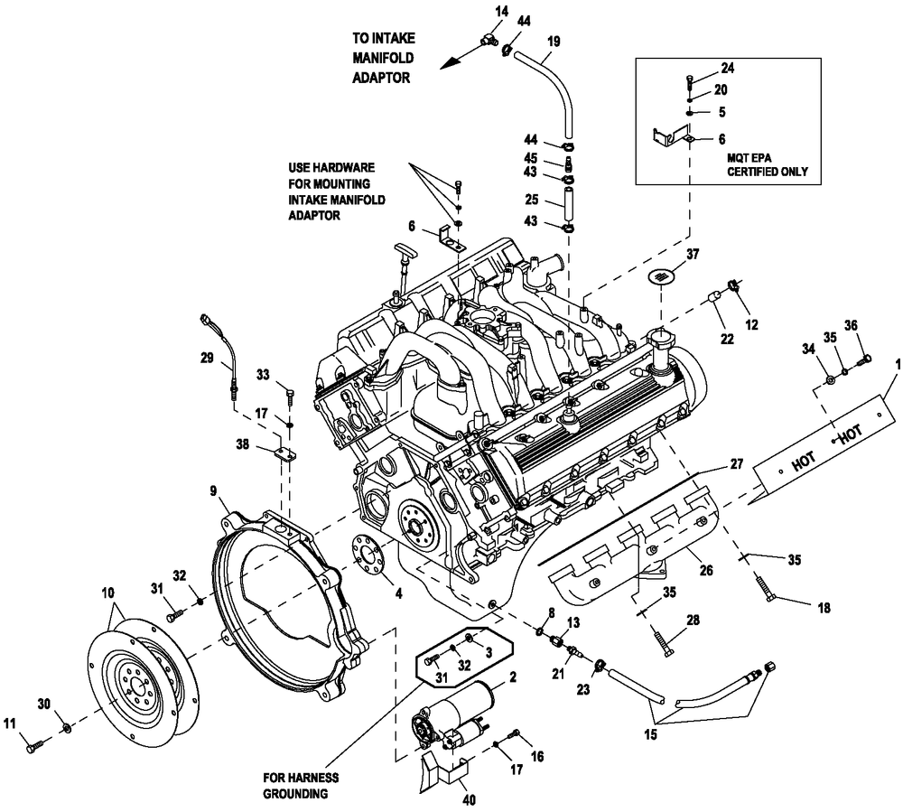 Ev Engine Common Parts R/H 6.8 Diagram and Parts List for QT10068ANSC (6297202 - 6378170)(2011) Generac Generator