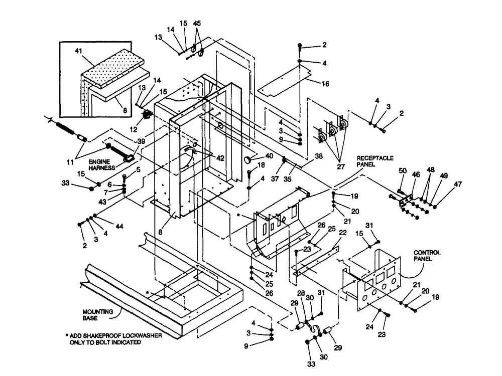 Connection Panel Diagram and Parts List for 4360-1  Generac Generator