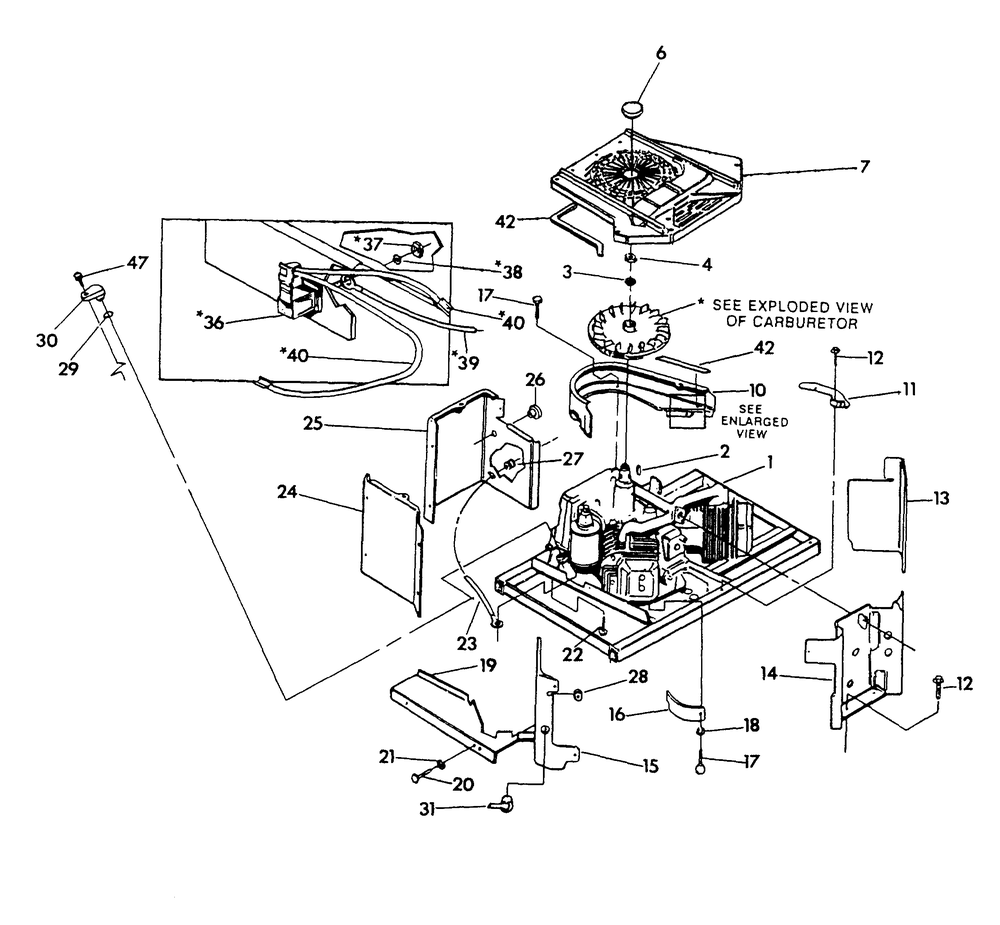 Engine Enclosure Diagram and Parts List for 0863-0  Generac Generator