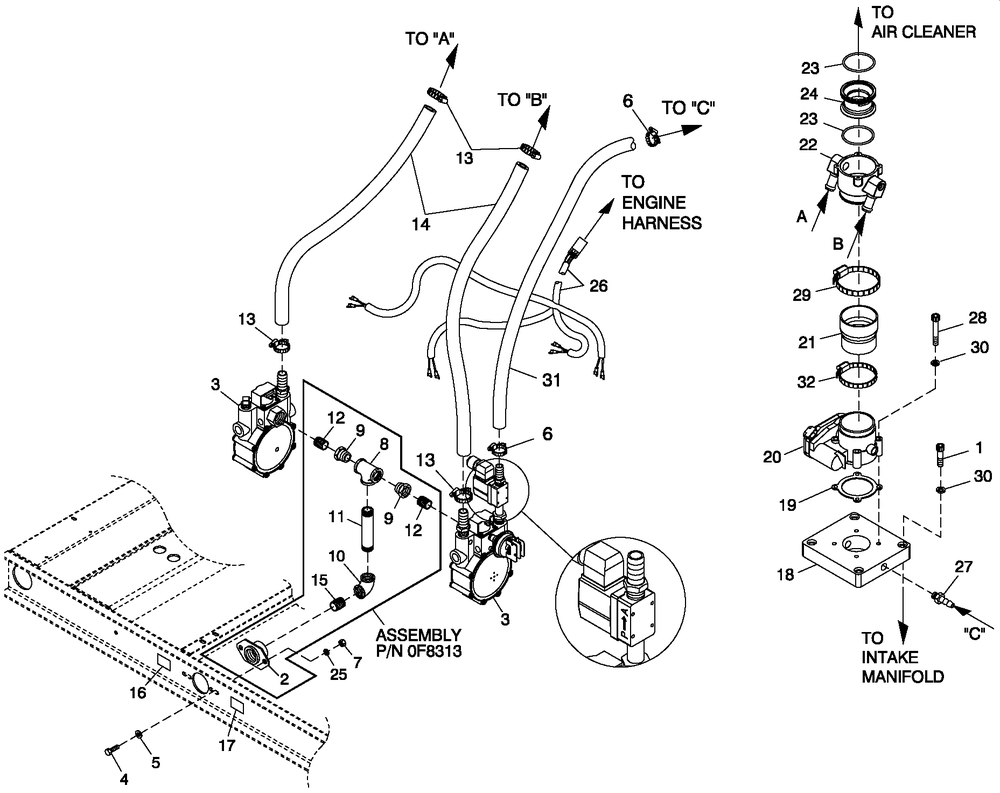Fuel Lp Vapor 4.6l G3 80kw Diagram and Parts List for ST08046AVSN (4699641)(2007) Generac Generator