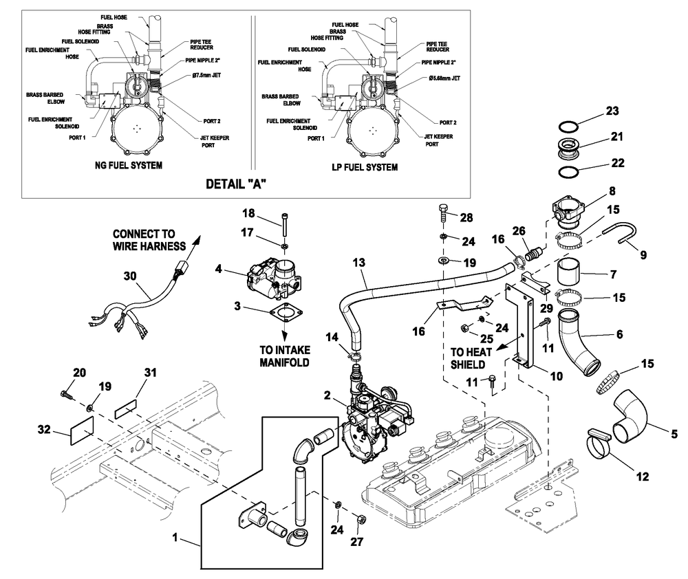 Fuel System Ng 2.4l G2 Turb Diagram and Parts List for CT03624ANAN (1709V34798)(2009) Generac Generator