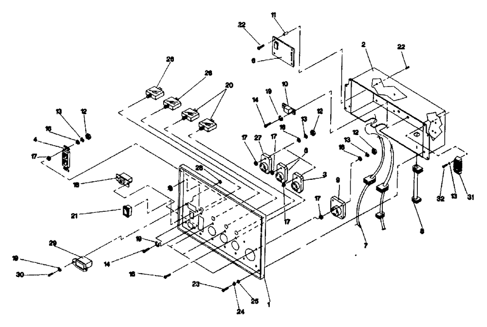 Control Panel Diagram and Parts List for MC8000 (9807-0)(9807-0) Generac Generator