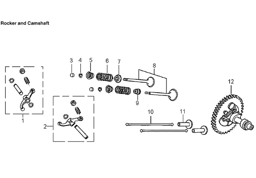 Rocker And Camshaft Diagram and Parts List for 005939-6  Generac Generator