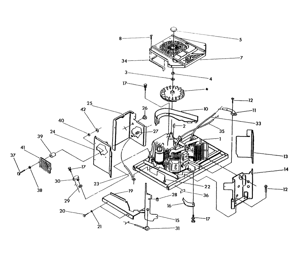 Engine Sheet Metal Diagram and Parts List for 0443-1  Generac Generator