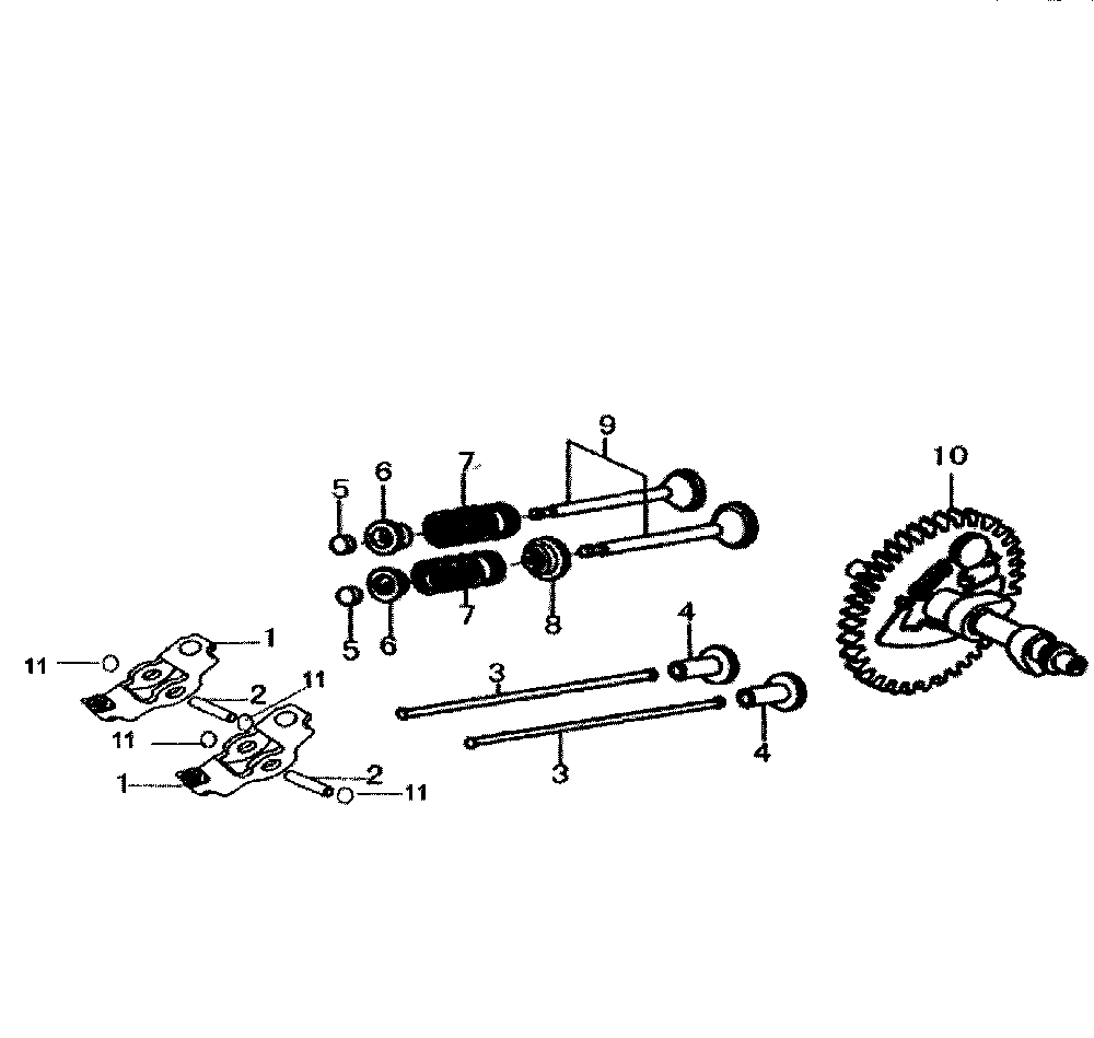 Rocker & Camshaft Diagram and Parts List for 006602-0  Generac Pressure Washer