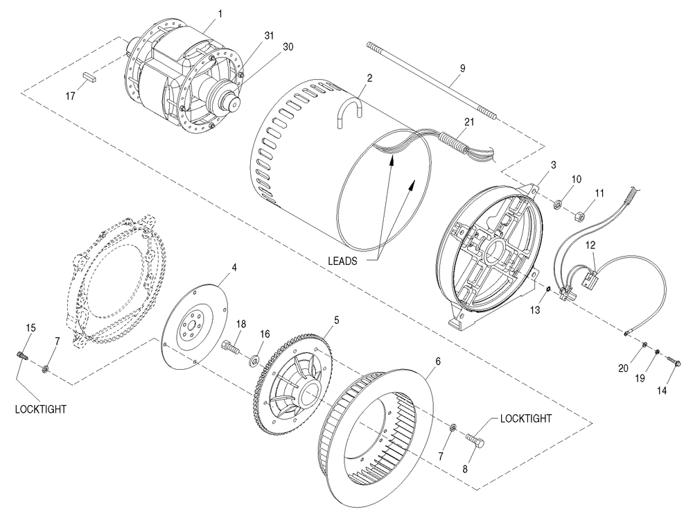 Alternator Diagram and Parts List for 0049485 (4180771 - 4225242)(2005) Generac Generator