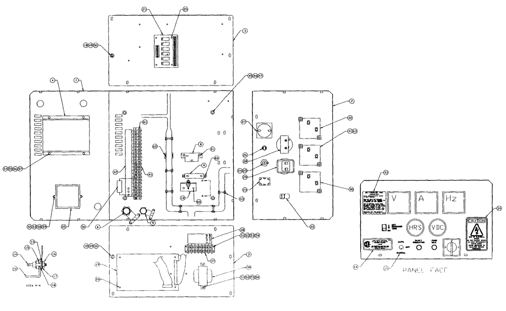 Control Panel Diagram and Parts List for 4383-0  Generac Generator
