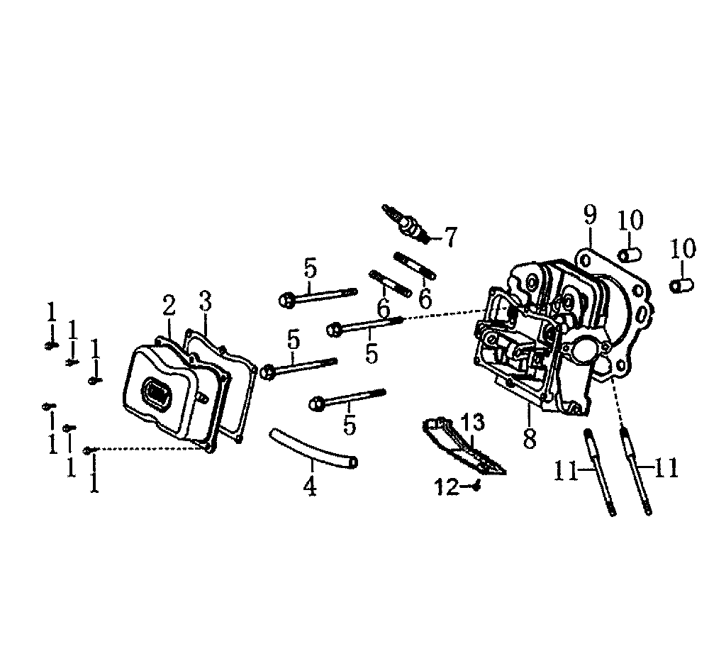 Cylinder head Diagram and Parts List for 5939-6  Generac Generator
