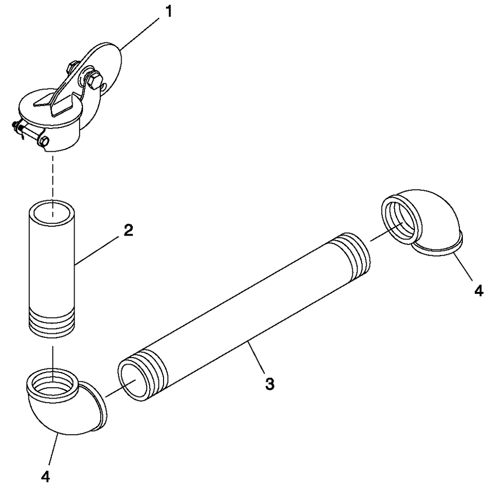 Exhaust Loose Parts Diagram and Parts List for 0057091 (5304977)(2009) Generac Generator