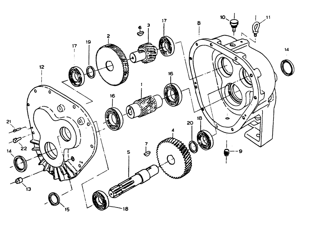 Gearbox Diagram and Parts List for 6872-2  Generac Generator