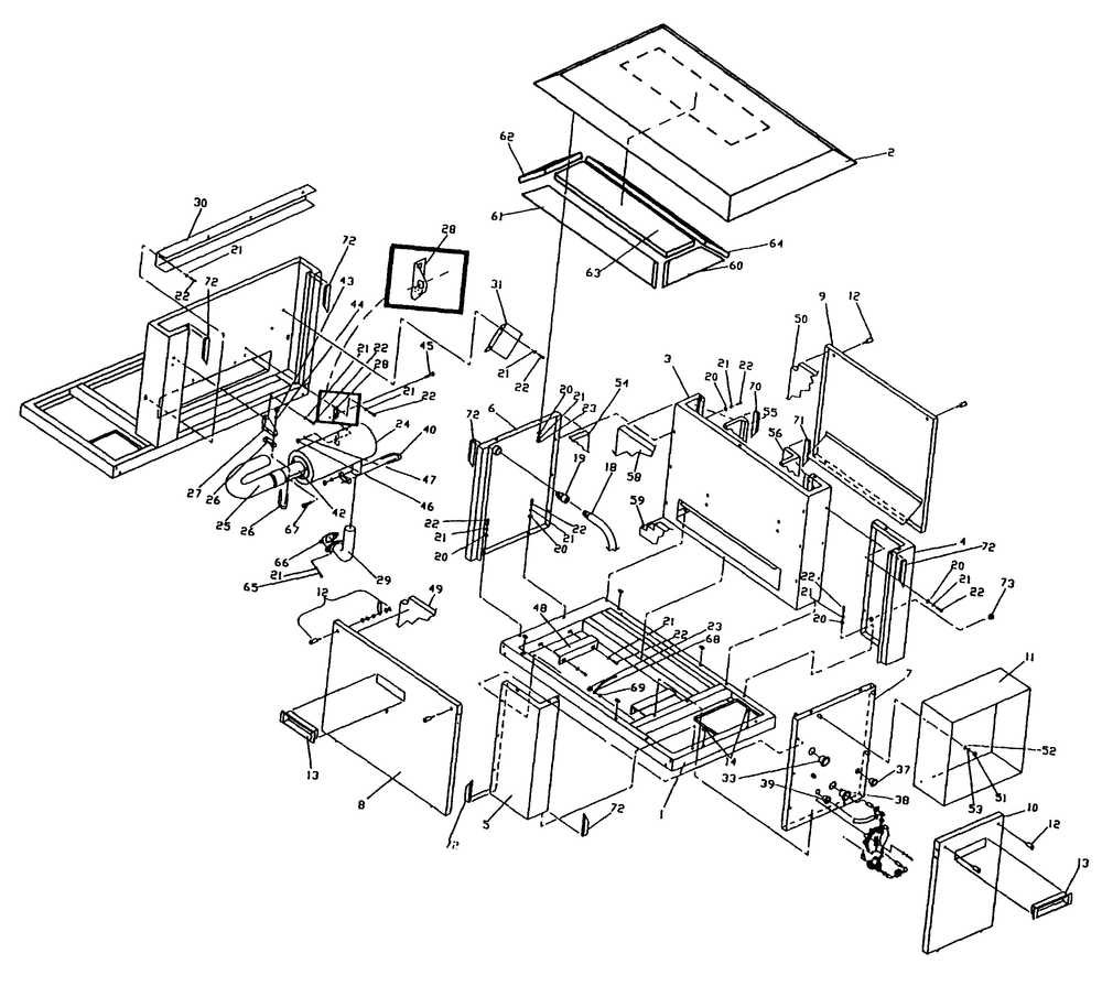 Engine Enclosure Diagram and Parts List for 0789-0  Generac Generator