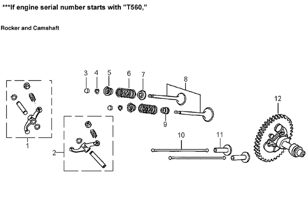 Rocker And Camshaft 2 Diagram and Parts List for 005939-2  Generac Generator