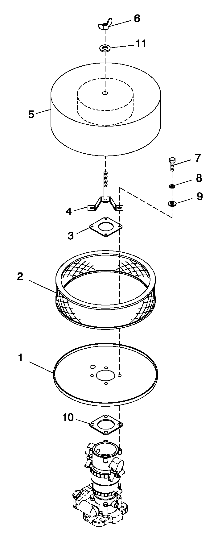 Air Cleaner 5.4l/6.8l Ford Diagram and Parts List for QT07068ANANA (5217447)(2008) Generac Generator