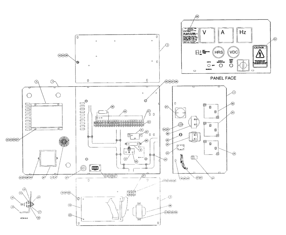 Control Panel Diagram and Parts List for 4373-1  Generac Generator