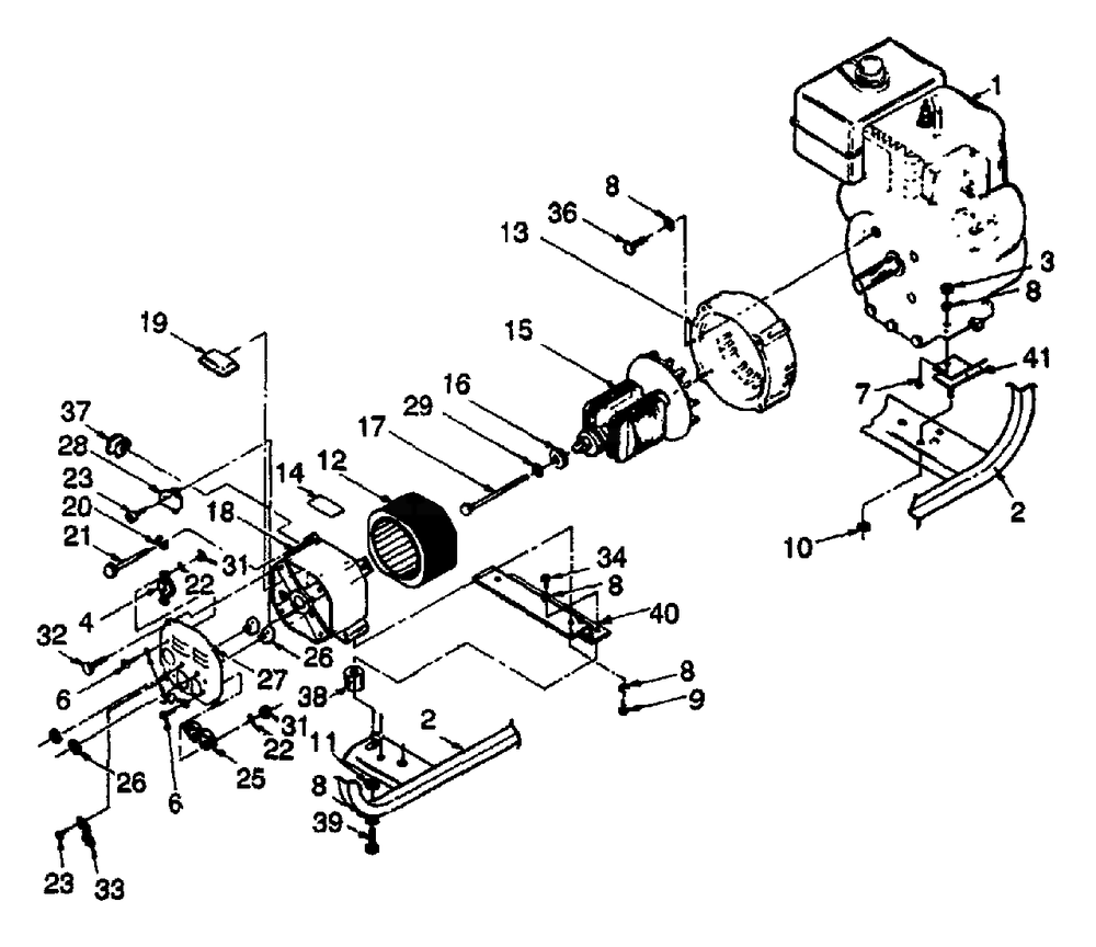 S4001 Generator Diagram and Parts List for S4001 (9173-0)(9173-0) Generac Generator