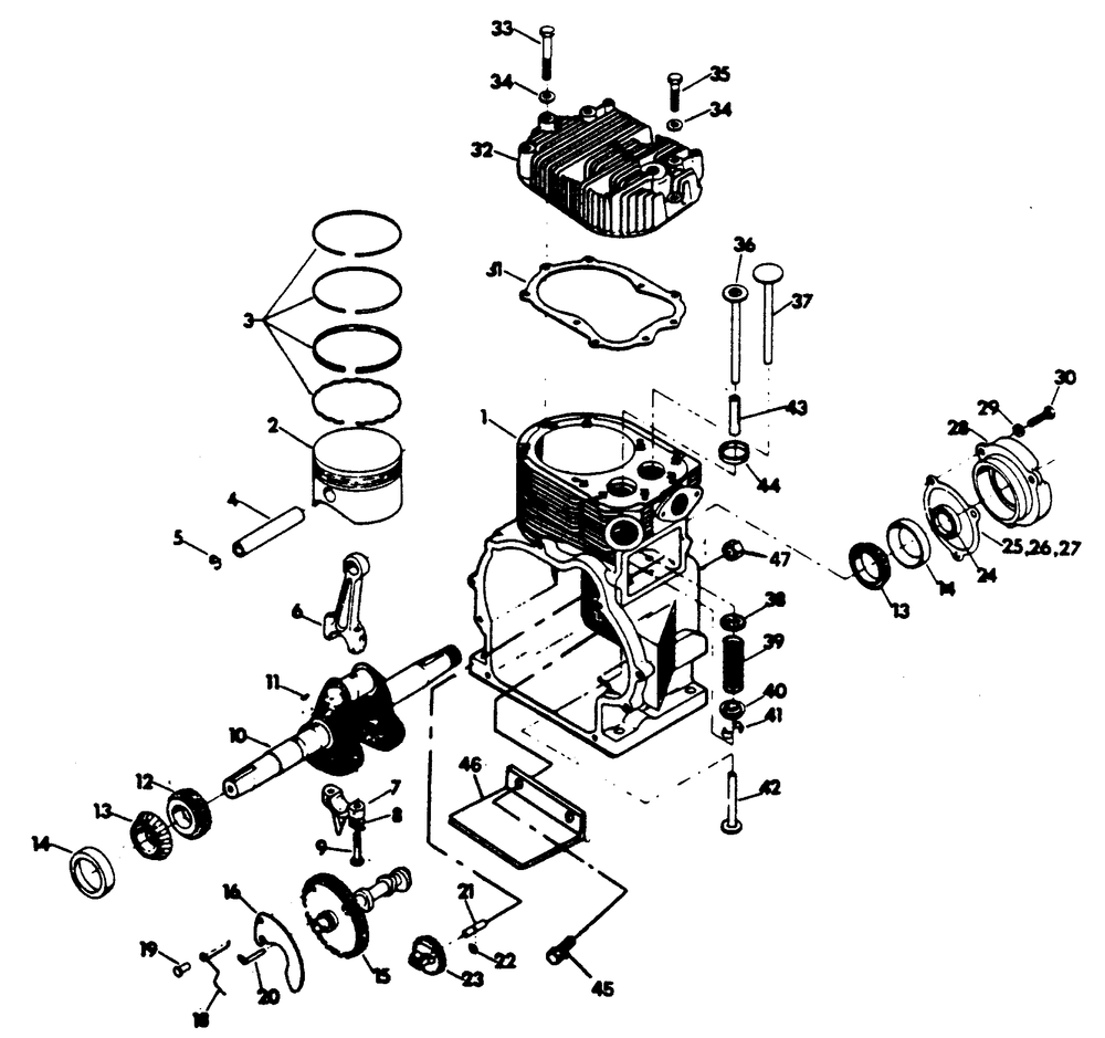 Engine Diagram and Parts List for 6246-4  Generac Generator