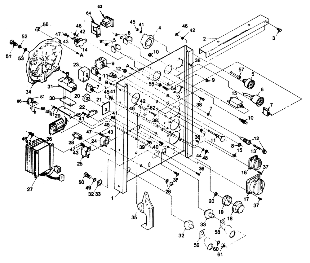 Control Panel Diagram and Parts List for 1011-C  Generac Welder