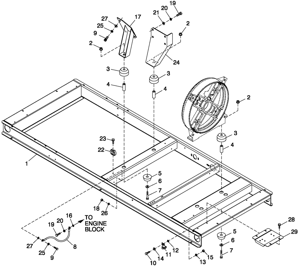 Mounting Base 60kw Diagram and Parts List for CT06030AVSN (0307V21695 - 3906V20156)(2008) Generac Generator