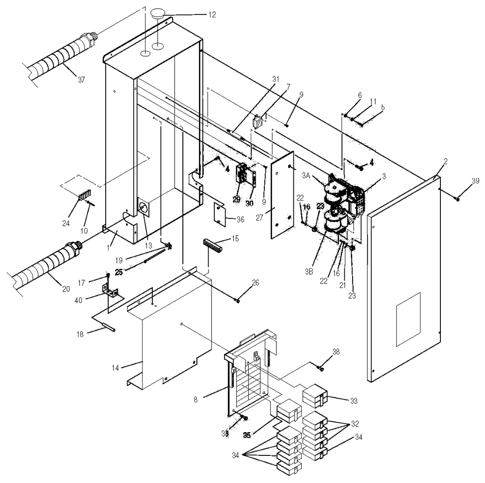 Load Center Diagram and Parts List for 0046660 (3805209 - 3902637)(2014) Generac Generator