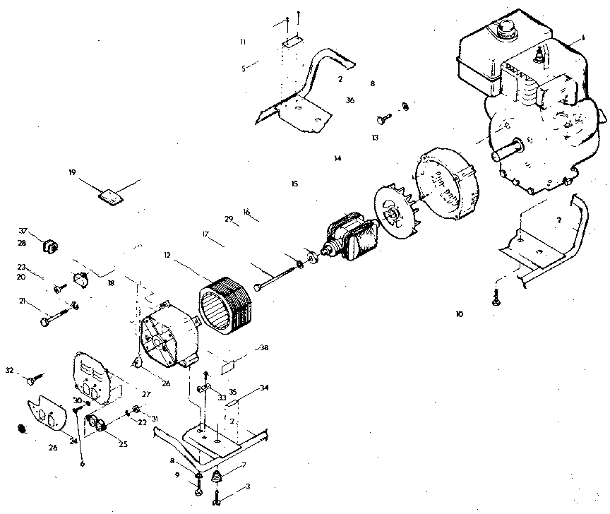 Unit Parts Diagram and Parts List for 8970-0  Generac Generator