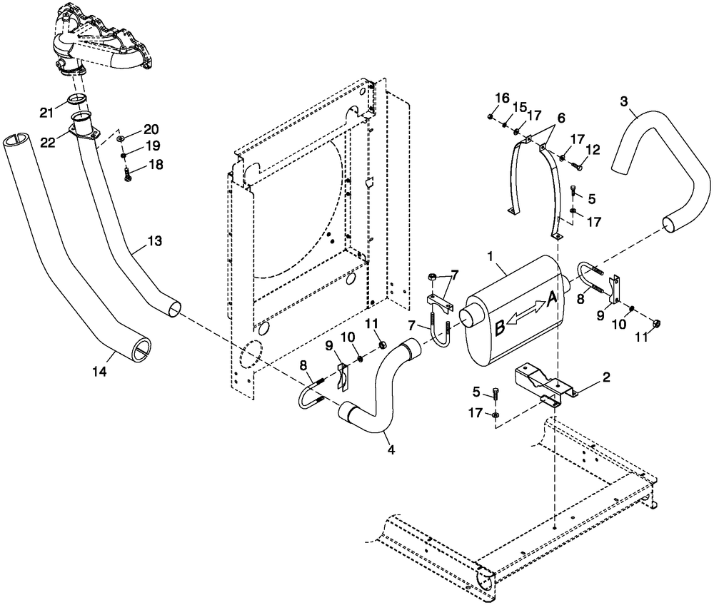 Exhaust System 2.4l G2 Diagram and Parts List for HT02524ANAX (6247931)(2011) Generac Generator