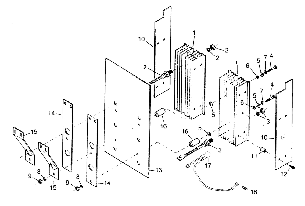 Diode Plate Diagram and Parts List for 1013-B  Generac Welder