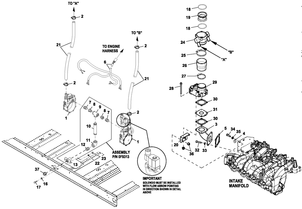 Fuel System Lp Vapor 4.6l 80kw Diagram and Parts List for QT08046AVAX (6266294 - 6378169)(2011) Generac Generator