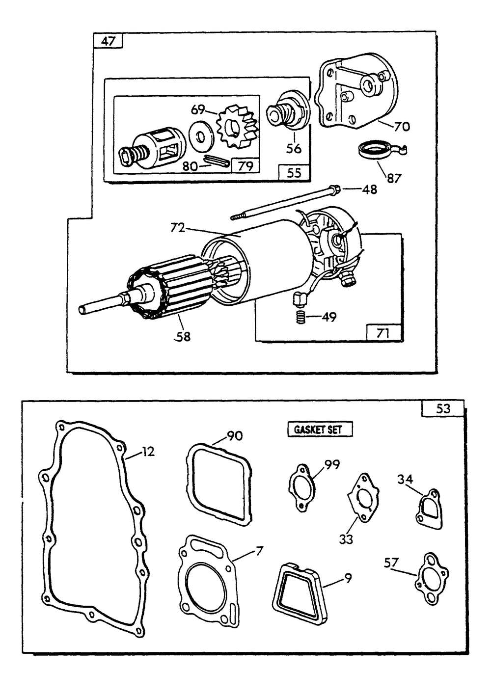 Gn-750 Engine (Part 1) Diagram and Parts List for 0784-0  Generac Generator