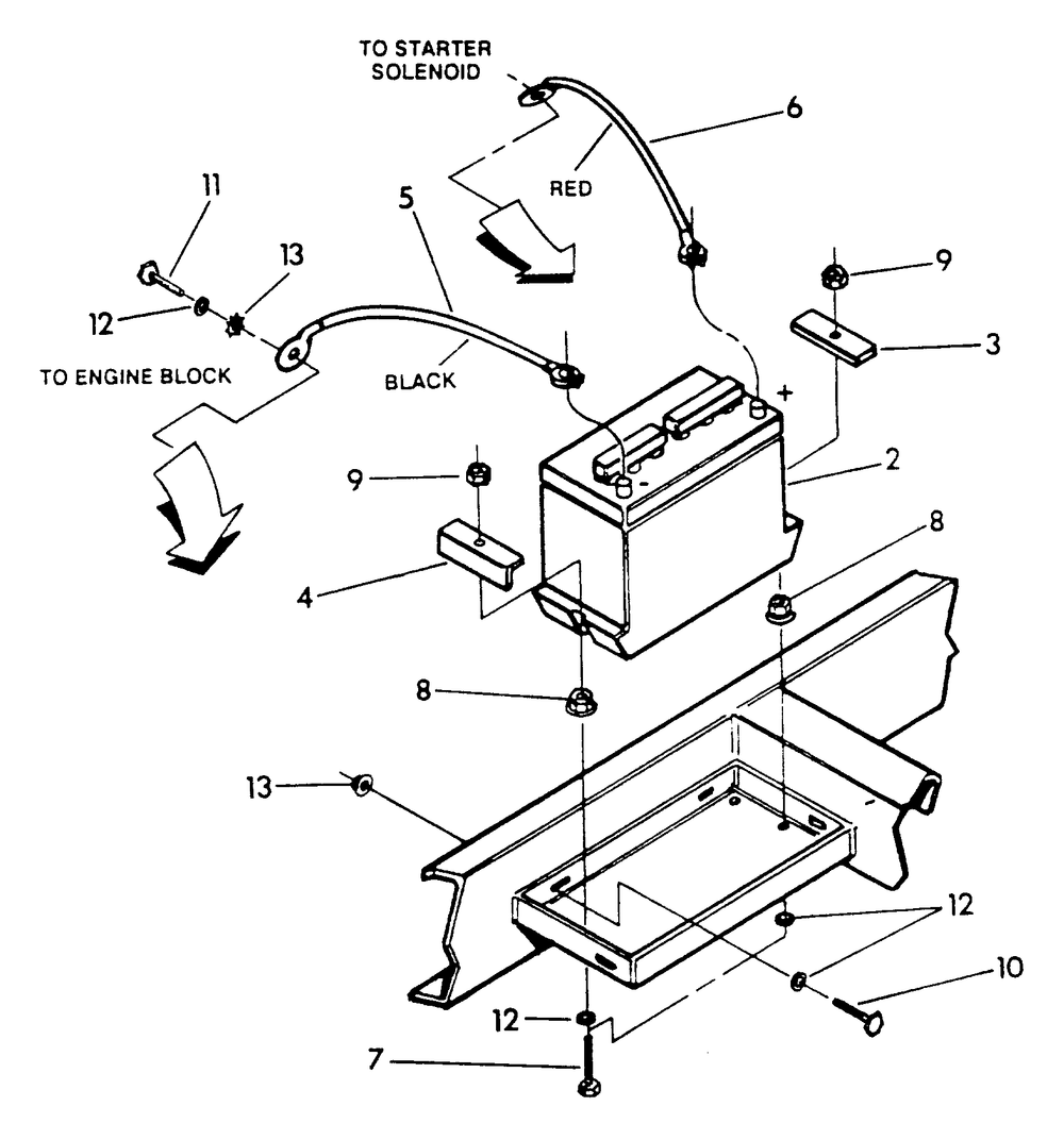 Battery Diagram and Parts List for 9604-1  Generac Generator