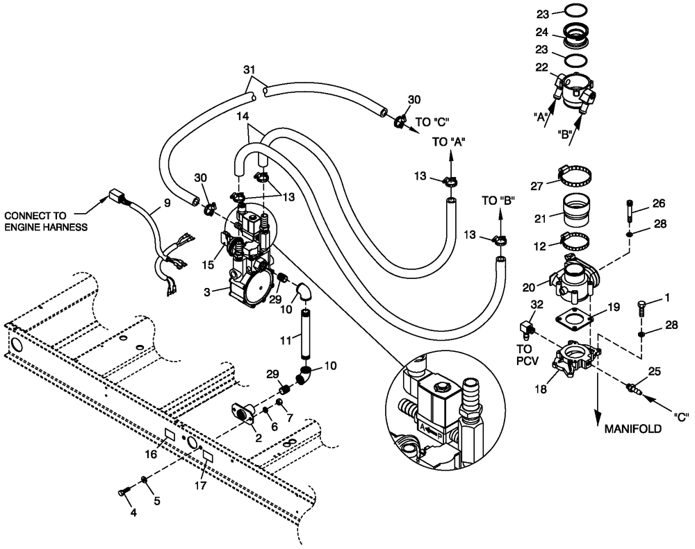 Fuel Nat.Gas And Lp Vapor 5.4l Ford - 4 Pole Diagram and Parts List for QT04554ANNNA (4501308 - 4636811)(2006) Generac Generator