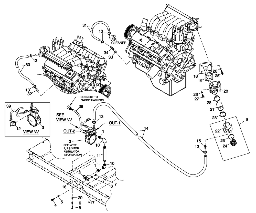 Fuel Nat. Gas And Lp Vapor 3.0l Ford 4-Pole Diagram and Parts List for 0052200 (4250251 - 4278341)(2005) Generac Generator