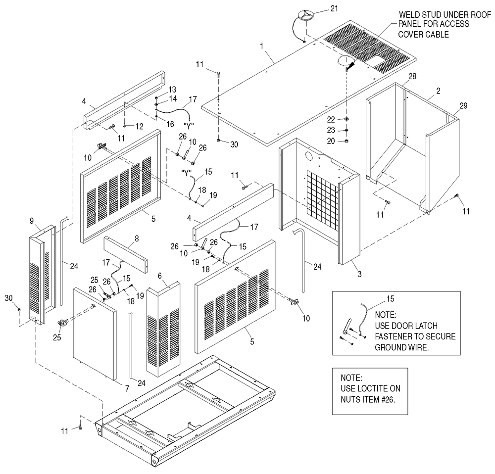 Standard Compartment Diagram and Parts List for 0047420 (3638011 - 3989689)(2004) Generac Generator