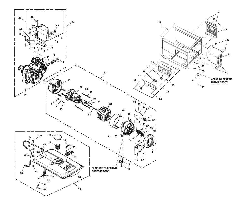 Fig-0 Diagram and Parts List for 005981R2 GP1800 Generac Generator