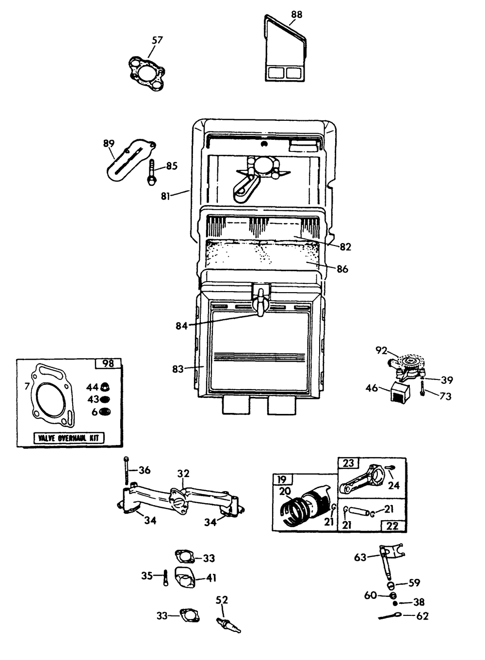 Engine Common Parts 1 Diagram and Parts List for 9677-0  Generac Generator
