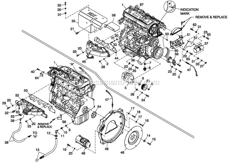 Eng Common Parts 2.4l G2 (1) Diagram and Parts List for QT04524GNSN (4795891)(2007) Generac Generator