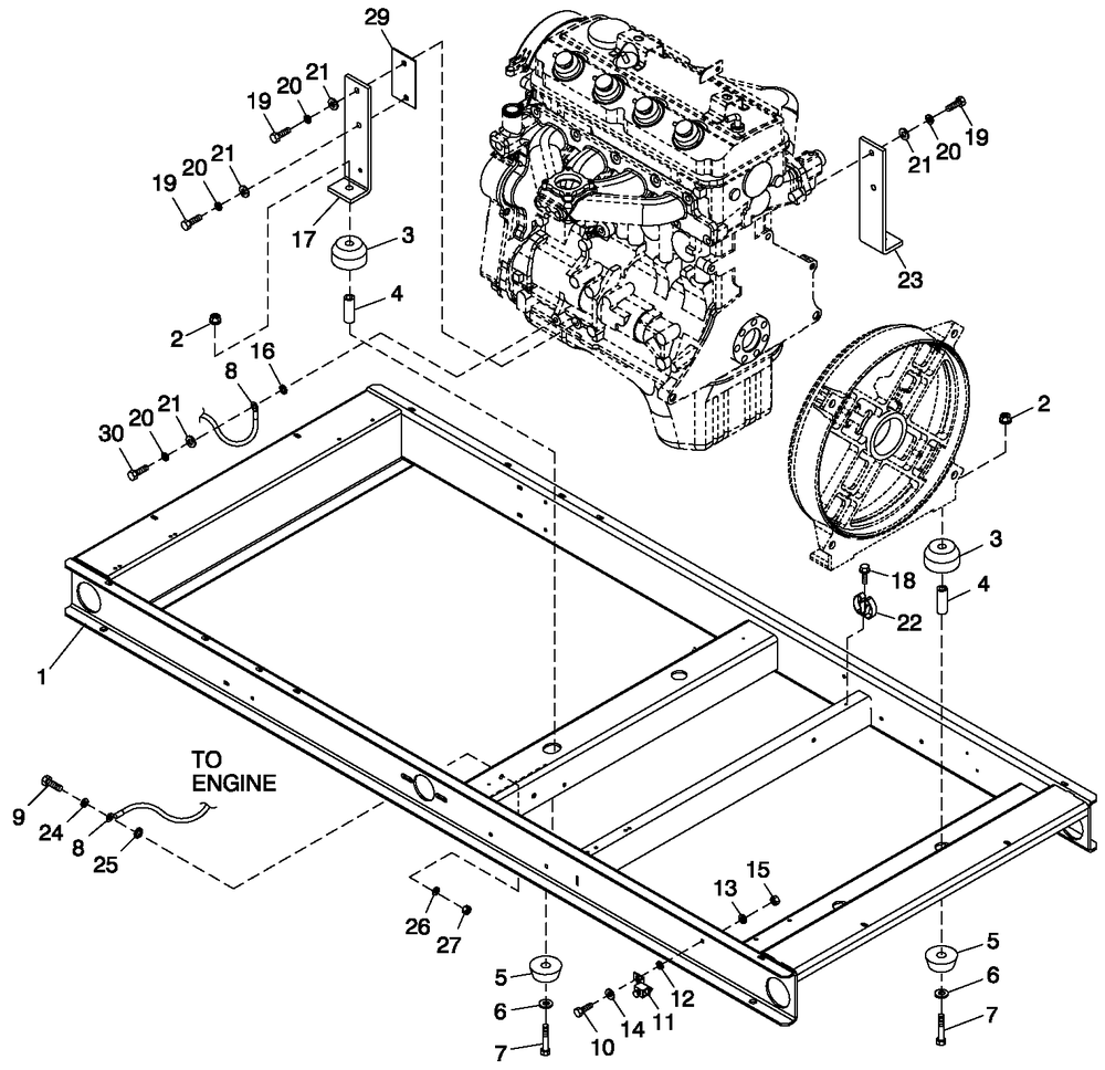Mounting Base 2.4l G2 Diagram and Parts List for ET06024AVSX (7065982 - 9239135)(2014) Generac Generator