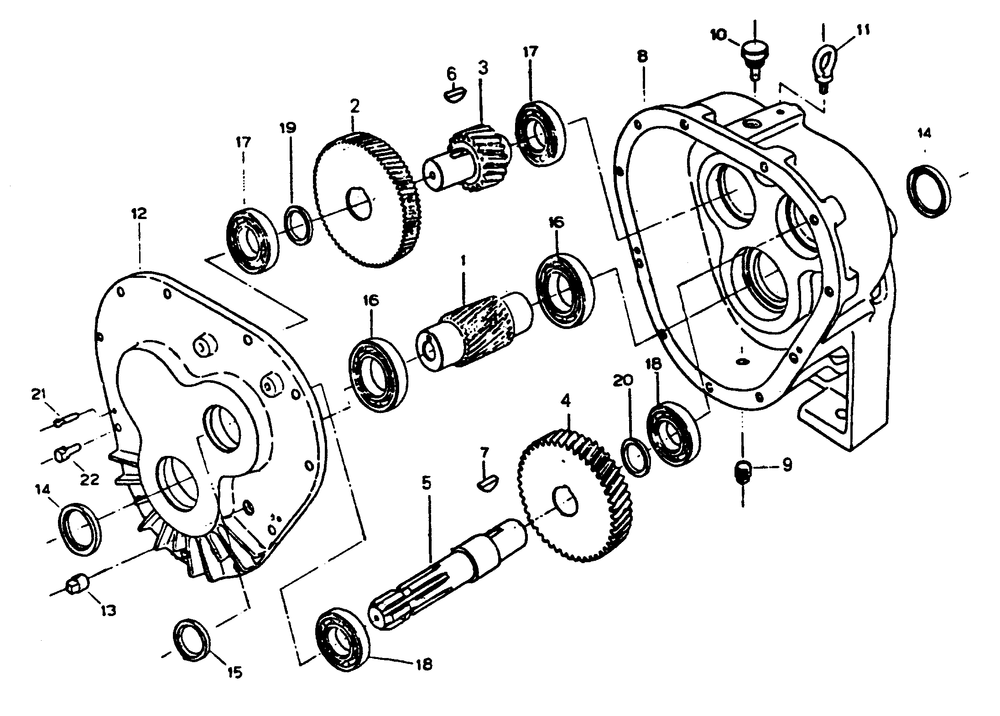 Gearbox Diagram and Parts List for 6871-1  Generac Generator