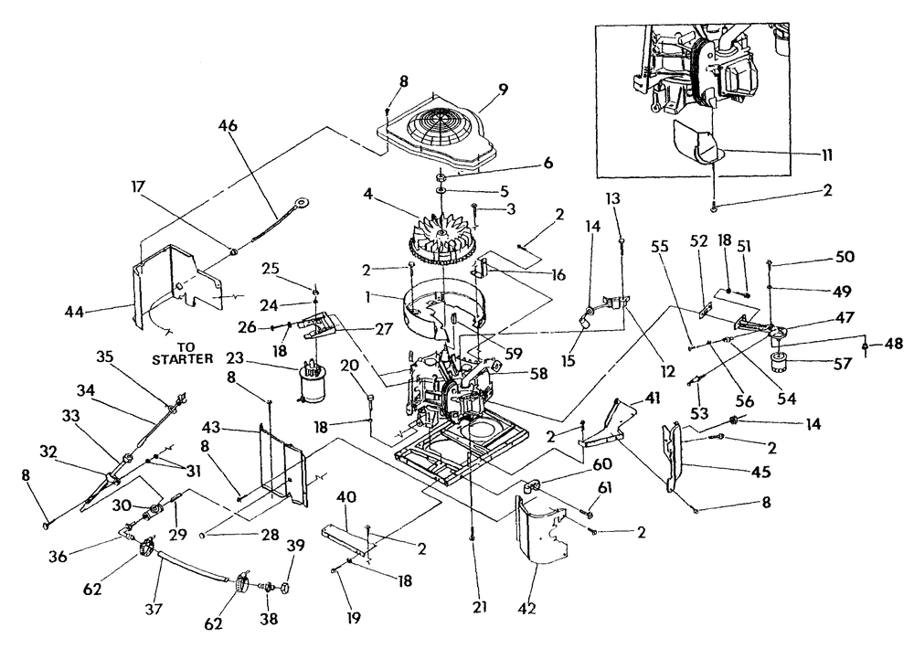 Engine Sheet Metal Diagram and Parts List for 0916-0  Generac Generator