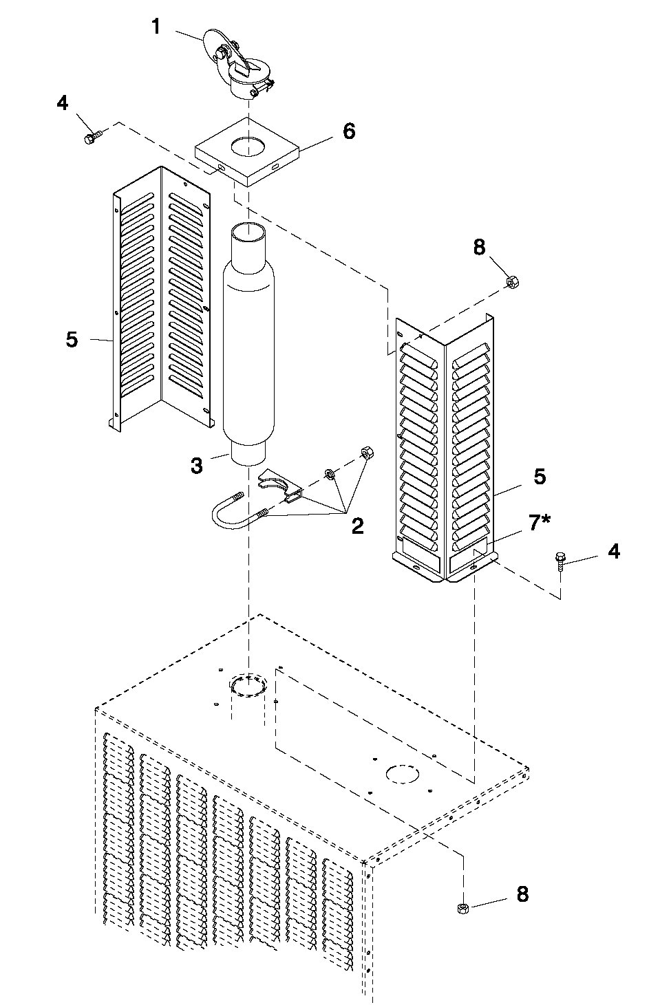 Kit Glass Pack Diagram and Parts List for QT08046AVAN (4474879 - 4789408)(2007) Generac Generator