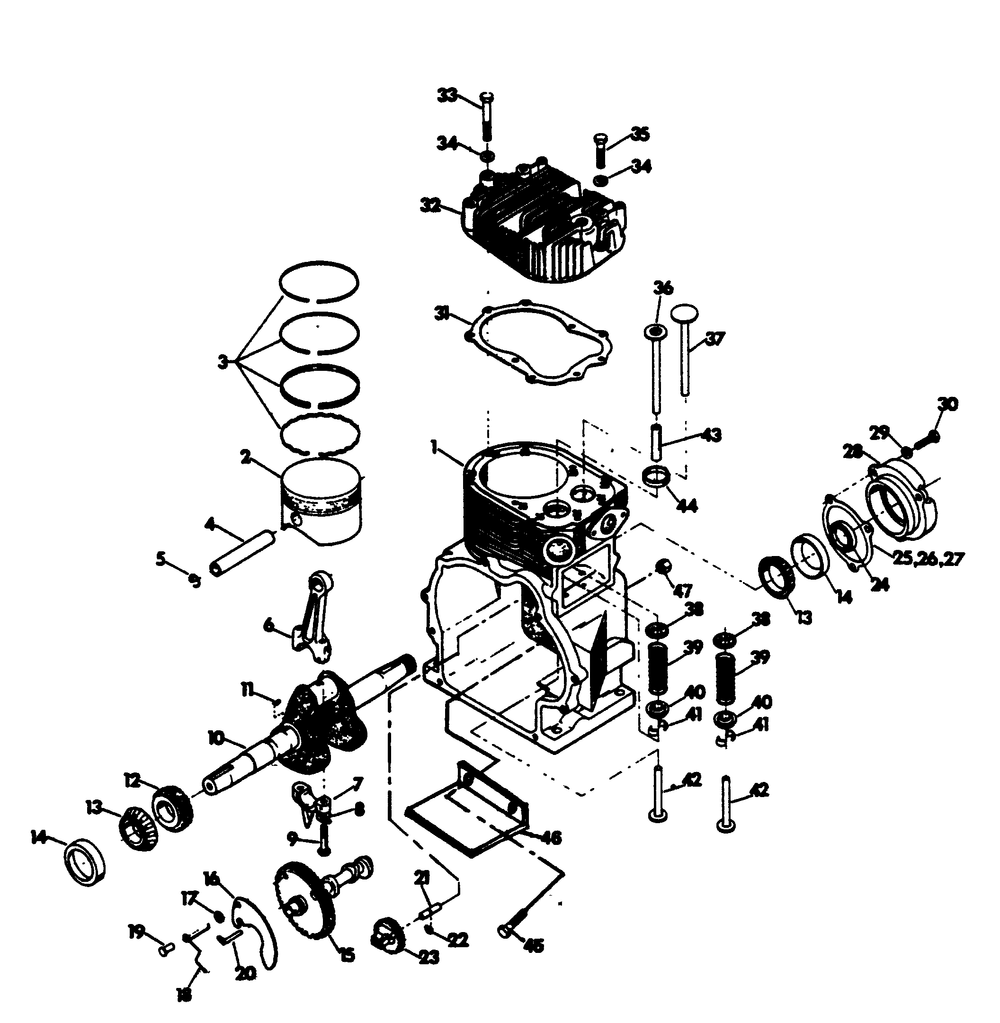 Engine Diagram and Parts List for 6246-5  Generac Generator