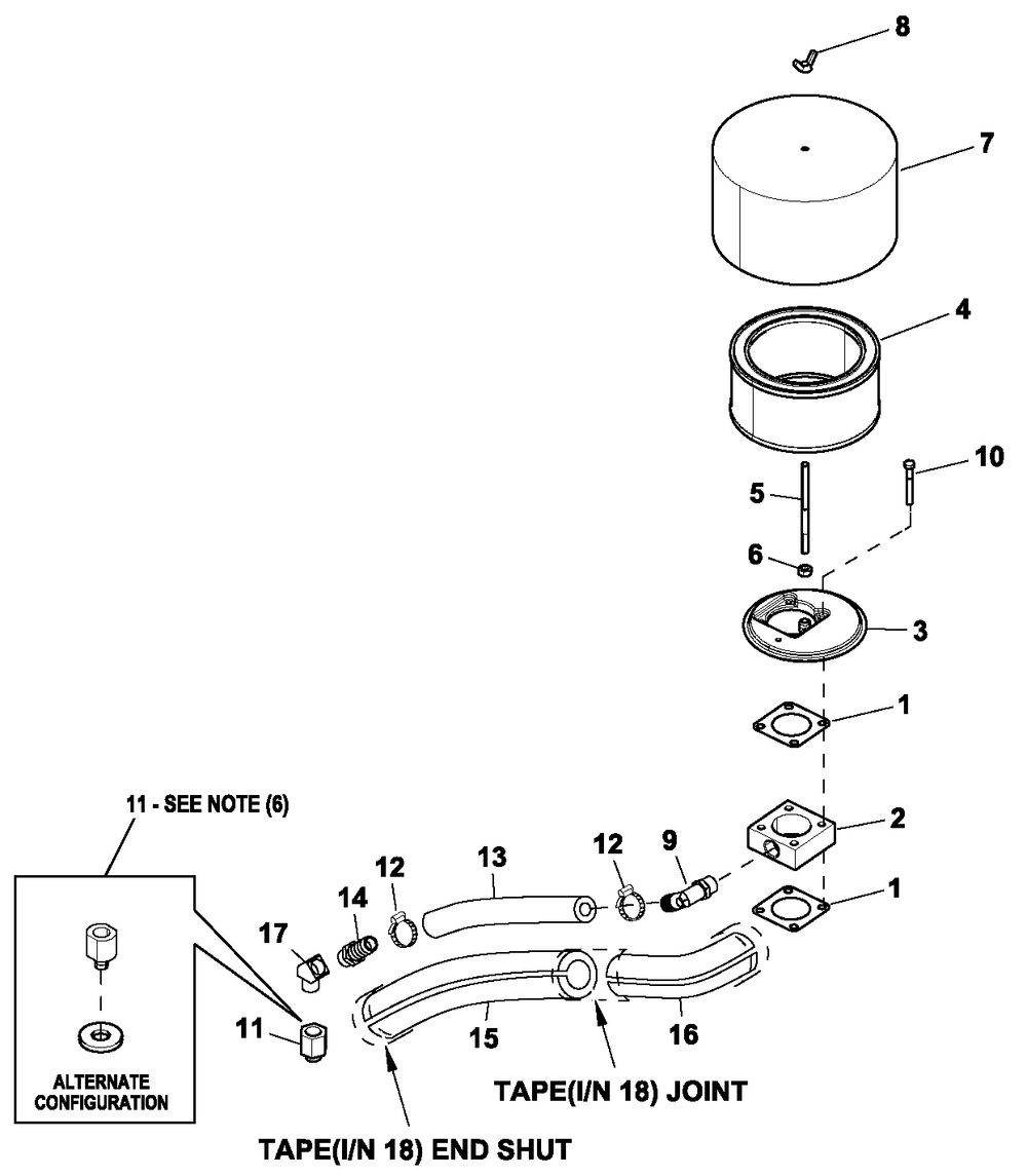Air Cleaner 2.4l G2 Turbo Diagram and Parts List for HT03524ANAX (7064093 - 8357475)(2013) Generac Generator
