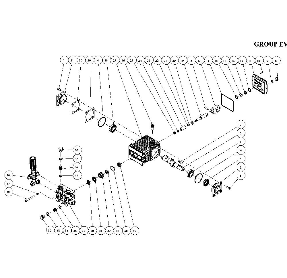 Pump Diagram and Parts List for 006230-0  Generac Pressure Washer