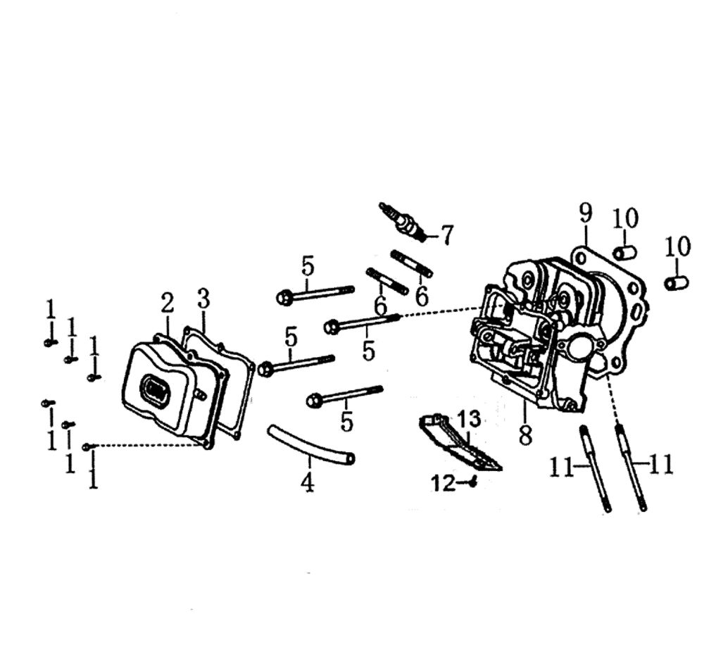 Cylinder Head Diagram and Parts List for GP5500-5939-6  Generac Generator