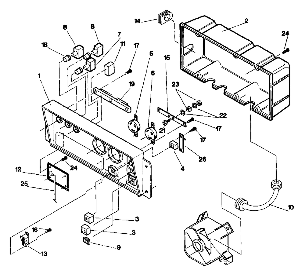 Control Panel - No. 87407 Diagram and Parts List for 3500XL (9704-2)(9704-2) Generac Generator