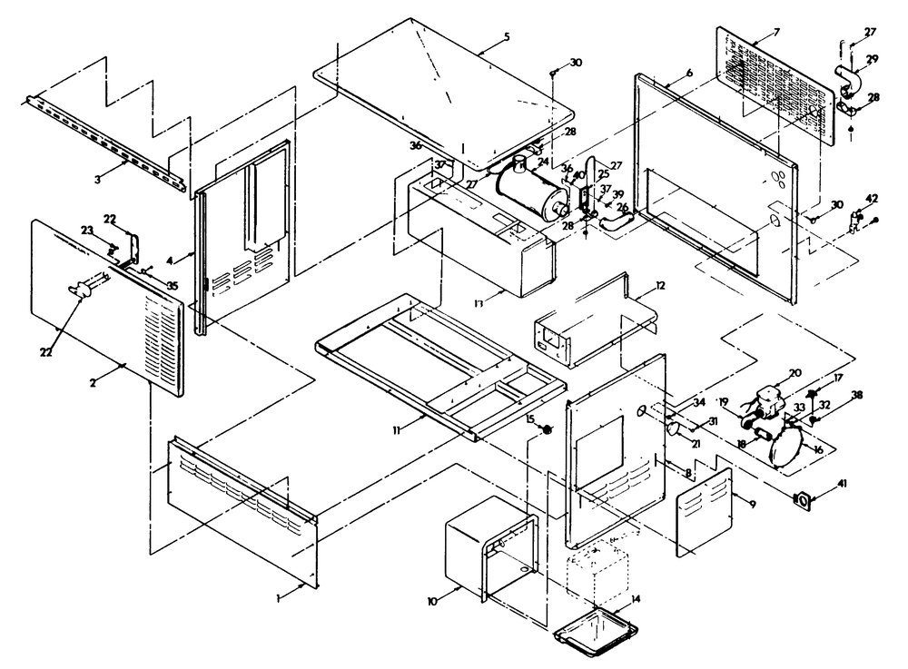 Home Standby Enclosure Diagram and Parts List for 8933-0  Generac Generator