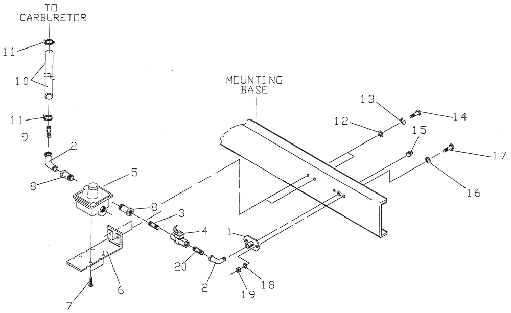 Natural Gas Regulator Diagram and Parts List for 0009152 (2172973 - 3218293)(2014) Generac Generator