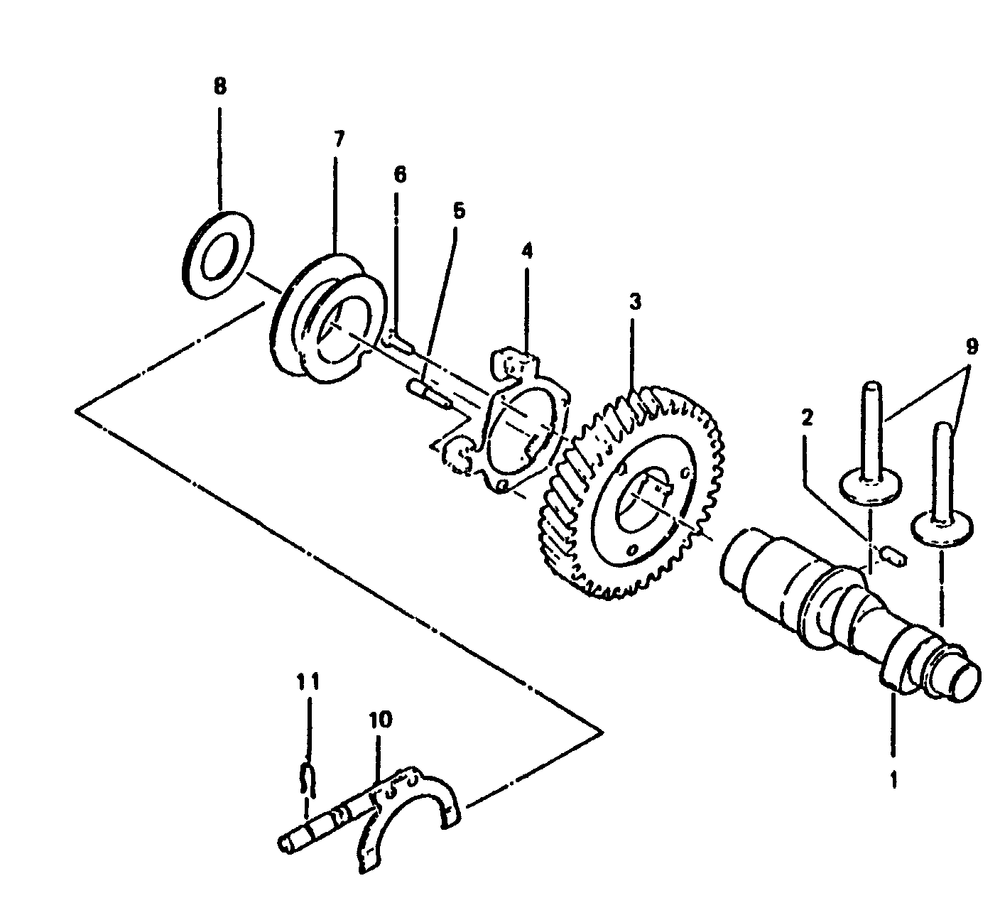 Camshaft And Governor Diagram and Parts List for 6897-3  Generac Generator